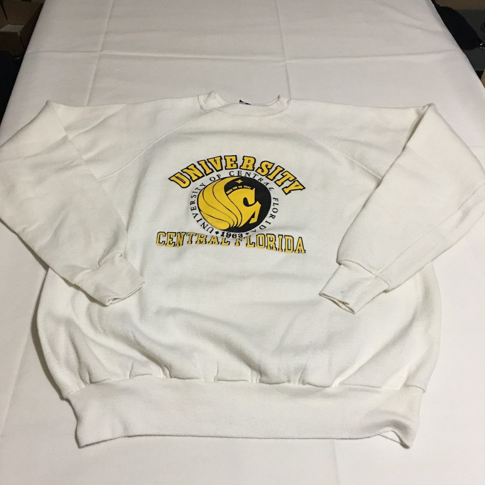 Vintage University of Central Florida UCF Knights Mens XL Sweatshirt White USA